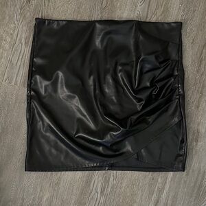 Elegant Black Faux Leather Skirt
